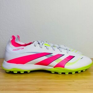 Adidas Predator League TF Men's Soccer Cleats White Pink Neon Yellow Size 10.5